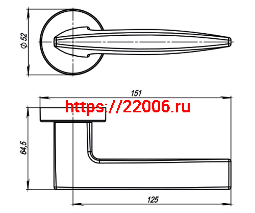 Ручка Armadillo (Армадилло) раздельная R.URB52.SQUID (SQUID URB9) АВ-7 бронза фото 4
