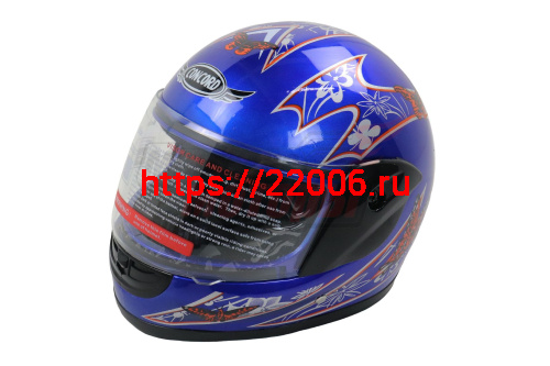 Шлем CONCORD WF01 синий с рисунком "S,M,L,XL,XXL" (интеграл) Шлем CONCORD WF01 синий с рисунком "S,M,L,XL,XXL" (интеграл)