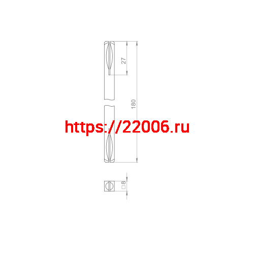 Квадрат Ajax (Аякс) для ручек Spindle 8х180 мм фото 2 Квадрат Ajax (Аякс) для ручек Spindle 8х180 мм фото 2