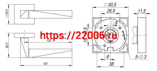 Ручка Fuaro (Фуаро) раздельная DIAMOND DM/HD SN/CP-3 матовый никель/хром фото 4