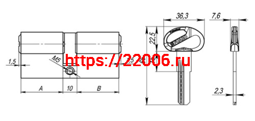 Цилиндровый Fuaro (Фуаро) механизм (D-PRO500/60) D-PRO5000Key60(25+10+25) CP хром 5Key фото 2