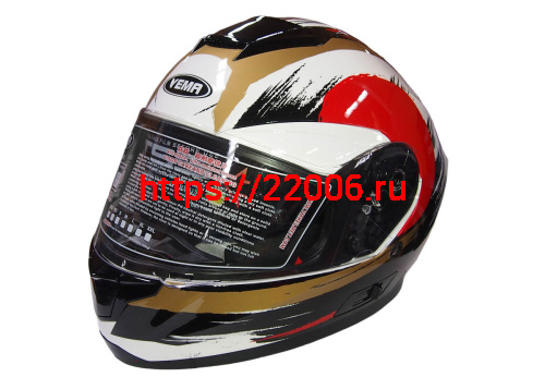 Шлем интеграл YM-831 "YAMAPA" CAT WHITE, BLUE YELLOW, размер S (прозрачный визор) NEW (6 шт. упак.)