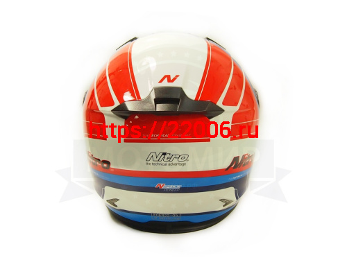 Шлем интеграл NITRO N2400 PIONEER (White/Red/Blue), размер L (6 шт в кор.) фото 4