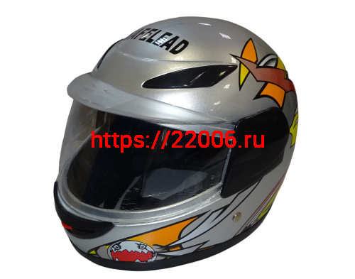 Шлем интеграл "Safelead" HF-908 (619) Детский E05 BLACK, TB-SILVER размер L (16 шт.)