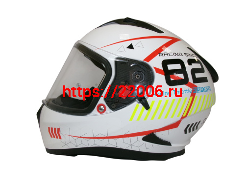 Шлем TVS RACING (Индия) STREET D/V WHITE YELLOW размер L, + пинлок в комплекте, очки фото 2 Шлем TVS RACING (Индия) STREET D/V WHITE YELLOW размер L, + пинлок в комплекте, очки фото 2
