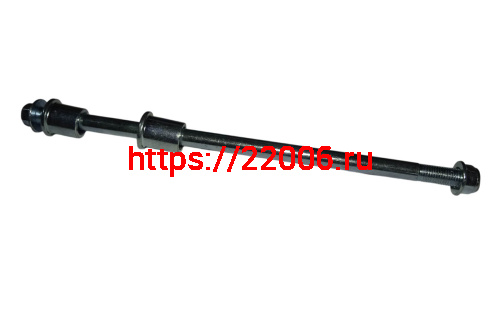 Ось переднего колеса скутер QUANTUM (М10*1.25мм*240мм) в сборе со втулками и гайкой (074) Ось переднего колеса скутер QUANTUM (М10*1.25мм*240мм) в сборе со втулками и гайкой (074)