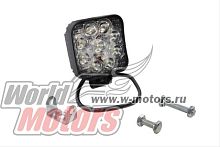 Фара cветодиодная WL-132F (ближн. свет, кв. мет. корп. 9 диодов по кругу, 27Вт) Арт.5207