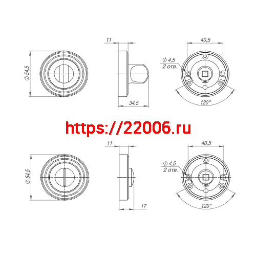 Ручка Punto (Пунто) поворотная BK6 ML CF-17 кофе фото 3