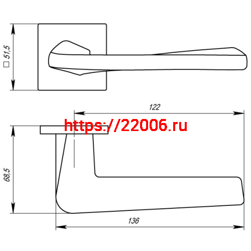 Ручка Armadillo (Армадилло) раздельная K.USS52.TORSO (TORSO USS) BL-26 черный фото 4