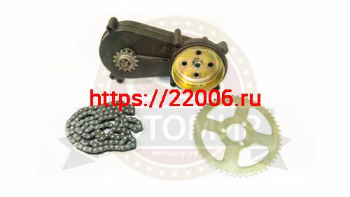 Редуктор двигателя SPRINT TREK 50 длинный (3 к 1, + звезда 54 T8F, + цепь 116 T8F в компл) (НАБОР) Редуктор двигателя SPRINT TREK 50 длинный (3 к 1, + звезда 54 T8F, + цепь 116 T8F в компл) (НАБОР)