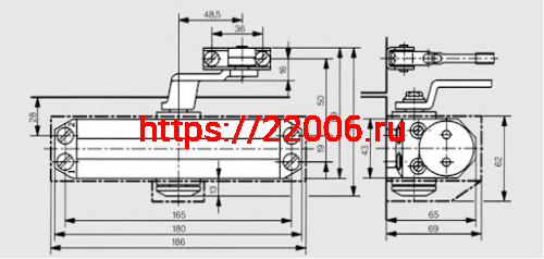 Доводчик Dorma (Дорма) дверной TS 77 EN4, с рычажной тягой, серый фото 2 Доводчик Dorma (Дорма) дверной TS 77 EN4, с рычажной тягой, серый фото 2