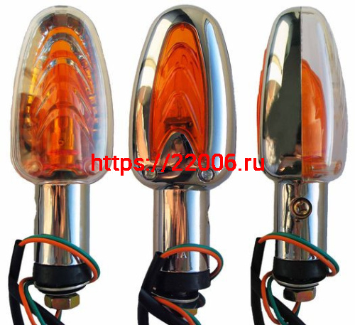 Указатель поворота №25 белое стекло, свеча с повторителем на стойке