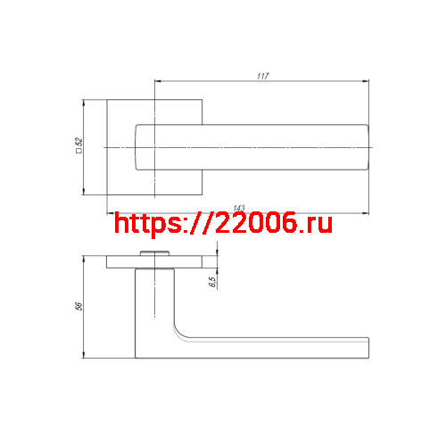 Ручка Armadillo (Армадилло) раздельная K.USS52.SKY (SKY USS) BL-26 черный фото 2