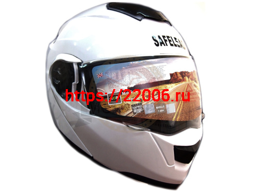Шлем модуляр "Safelead" HF-119 TRANSFORMER с встр. очками, белый перламут., ЧЕРНЫЙ размер L фото 3