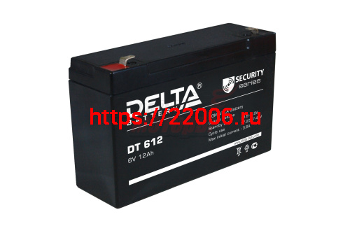 Аккумулятор герметичный 6В12Ач DELTA DT612 AGM (151*50*94мм) (электромашинки) Аккумулятор герметичный 6В12Ач DELTA DT612 AGM (151*50*94мм) (электромашинки)