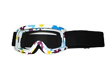 Очки 815-33 оправа белая, линза прозрачная детский резинка 100%