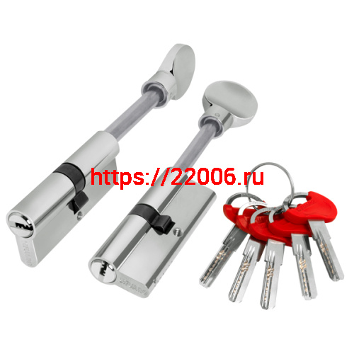 Цилиндровый Fuaro (Фуаро) механизм (D-PRO507/95)D-PRO5007Tang95(60+10+25) CP хром 5Key со штоком