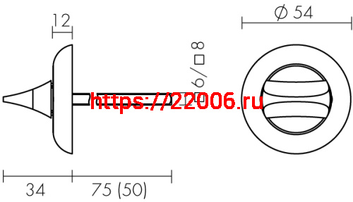 Ручка Fuaro (Фуаро) поворотная BKW8x75.R.HMR54 (HMR8x75) BL-24 черный фото 2 Ручка Fuaro (Фуаро) поворотная BKW8x75.R.HMR54 (HMR8x75) BL-24 черный фото 2