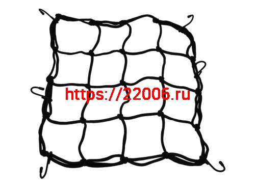 Сетка для крепления багажа черная (4мм, 30х30см) мет.крючки RSCN-001