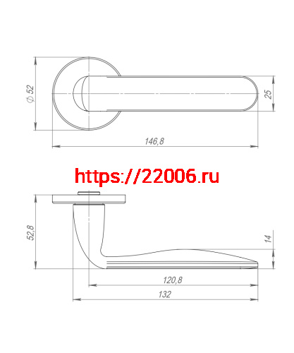 Ручка Punto (Пунто) раздельная R.ARC.R52.EXTRA SN-3 мат.никель ТРОСИК фото 4