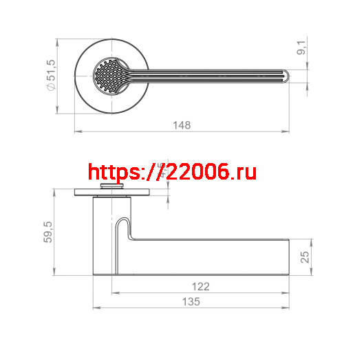 Ручка Armadillo (Армадилло) раздельная R.YM.HONEY MWSC-33 итальянский тисненый фото 5