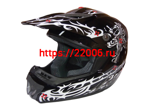 Шлем кроссовый "Safelead" HF-117 NEW черный (B04) размер S