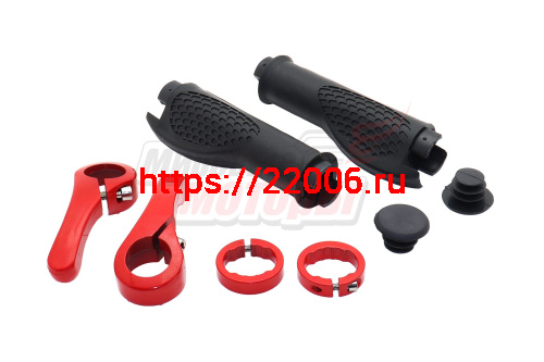 Ручки руля Вело 120мм с расширением под пальцы, с цветными рогами и алюм. цветными наконечниками Ручки руля Вело 120мм с расширением под пальцы, с цветными рогами и алюм. цветными наконечниками