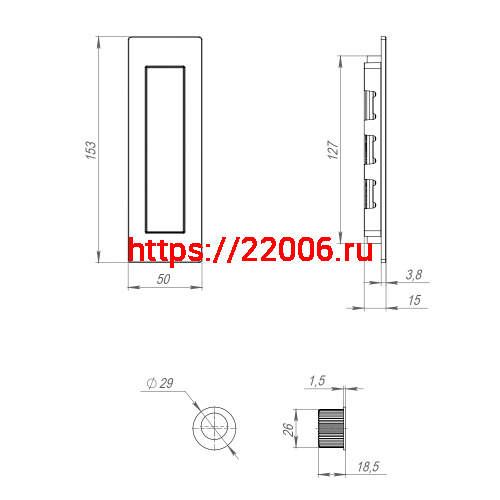 Ручка Armadillo (Армадилло) для раздвижных дверей SH.URB153.010 (SH010 URB) BB-17 коричневая бронза фото 4 Ручка Armadillo (Армадилло) для раздвижных дверей SH.URB153.010 (SH010 URB) BB-17 коричневая бронза фото 4