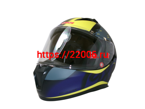 Шлем TVS RACING (Индия) STREET D/V DULL BLACK M.BLUE размер M, + пинлок в комплекте, очки Шлем TVS RACING (Индия) STREET D/V DULL BLACK M.BLUE размер M, + пинлок в комплекте, очки