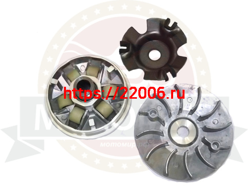 Вариатор передний 4х такт GY6-125/150 в сборе (052QMI0-1001000L0) (НАБОР)