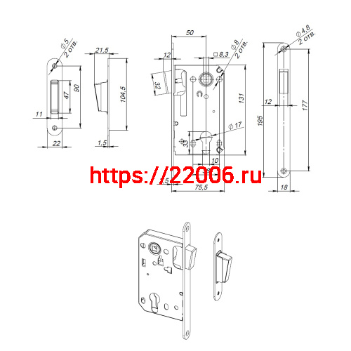 Корпус Fuaro (Фуаро) замка MAGN5300-M-C (5300-M-C) BL черный фото 3 Корпус Fuaro (Фуаро) замка MAGN5300-M-C (5300-M-C) BL черный фото 3