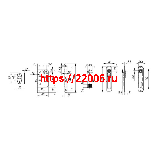 Набор Armadillo (Армадилло) для раздвижных дверей SH.LD152.KIT011-BK (SH011-BK) GP-2 золото фото 4 Набор Armadillo (Армадилло) для раздвижных дверей SH.LD152.KIT011-BK (SH011-BK) GP-2 золото фото 4