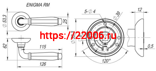 Ручка Fuaro (Фуаро) раздельная ENIGMA RM/HD SN/CP-3 матовый никель/хром фото 3 Ручка Fuaro (Фуаро) раздельная ENIGMA RM/HD SN/CP-3 матовый никель/хром фото 3