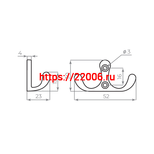 Крючок Ajax (Аякс) настенный MB-K-004 BN черный никель фото 2 Крючок Ajax (Аякс) настенный MB-K-004 BN черный никель фото 2