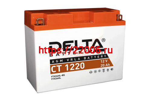 Аккумулятор 12В20Ач DELTA CT1220 (Y50-N18L-A3) (кислотн, герметичный) (обратн полярн) (204*91*159мм) Аккумулятор 12В20Ач DELTA CT1220 (Y50-N18L-A3) (кислотн, герметичный) (обратн полярн) (204*91*159мм)