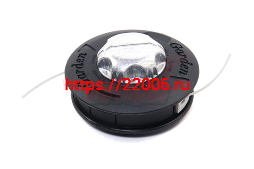 Косильная головка в сборе GARDEN E-MET 52 (гайка М10*1,25 левая) с метал. кнопкой Косильная головка в сборе GARDEN E-MET 52 (гайка М10*1,25 левая) с метал. кнопкой