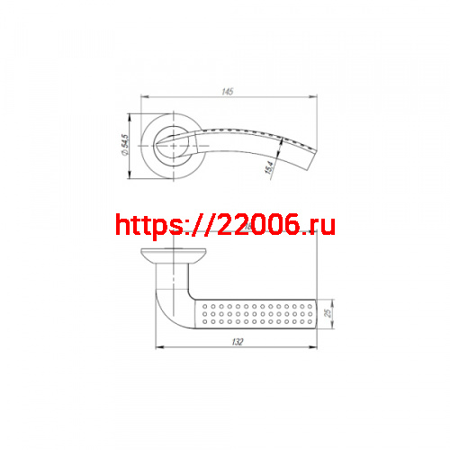 Ручка Punto (Пунто) раздельная R.TL54.LOGICA (LOGICA TL) 140mm ABG-6 зеленая бронза фото 3