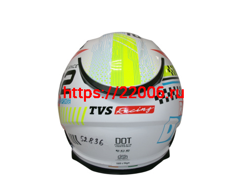 Шлем TVS RACING (Индия) STREET D/V WHITE YELLOW размер L, + пинлок в комплекте, очки фото 3 Шлем TVS RACING (Индия) STREET D/V WHITE YELLOW размер L, + пинлок в комплекте, очки фото 3