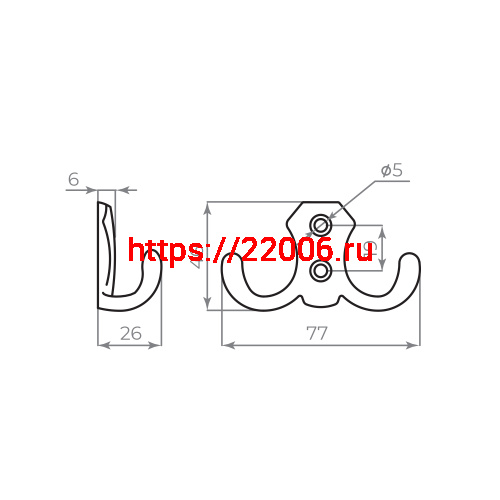 Крючок Ajax (Аякс) настенный MB-K-002 BN черный никель фото 2 Крючок Ajax (Аякс) настенный MB-K-002 BN черный никель фото 2