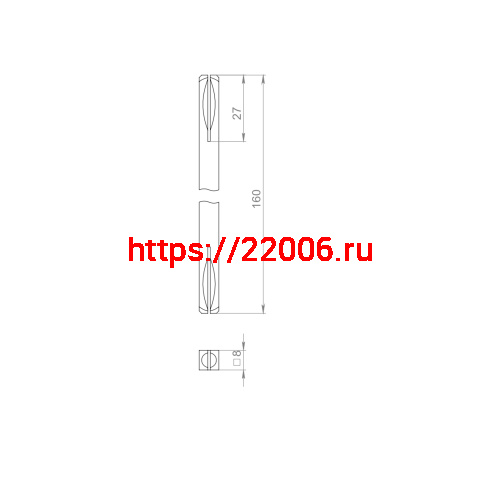 Квадрат Ajax (Аякс) для ручек Spindle 8х160 мм фото 2 Квадрат Ajax (Аякс) для ручек Spindle 8х160 мм фото 2