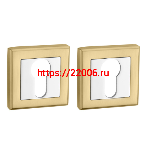Накладка Punto (Пунто) под цилиндр ET QL SG/CP-4 матовое золото/хром Накладка Punto (Пунто) под цилиндр ET QL SG/CP-4 матовое золото/хром