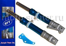 Амортизатор Honda Dio 50 передний спортивный, синий с кронштейном, дисковый тормоз RFY