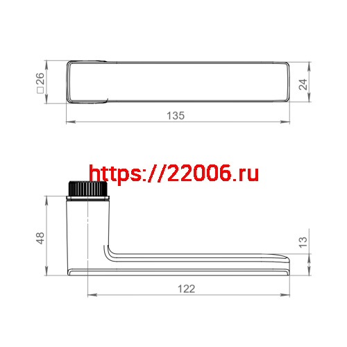 Ручка Punto (Пунто) раздельная K.EL.Q27.GANT SSG-39 сатин.золото фото 4