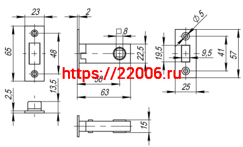 Защелка Fuaro (Фуаро) врезная MAGNM12-50-25 (M12-50-25) AB бронза фото 3 Защелка Fuaro (Фуаро) врезная MAGNM12-50-25 (M12-50-25) AB бронза фото 3