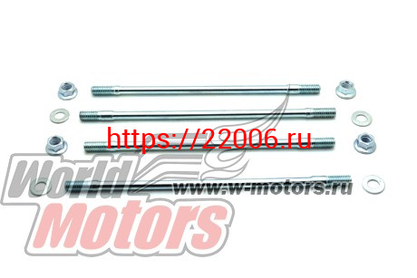 Шпильки цилиндра 4х такт.скутер 152QMI, 157QMJ (КОМПЛ. 4 шт) 2*200 мм+2*186 мм) Шпильки цилиндра 4х такт.скутер 152QMI, 157QMJ (КОМПЛ. 4 шт) 2*200 мм+2*186 мм)