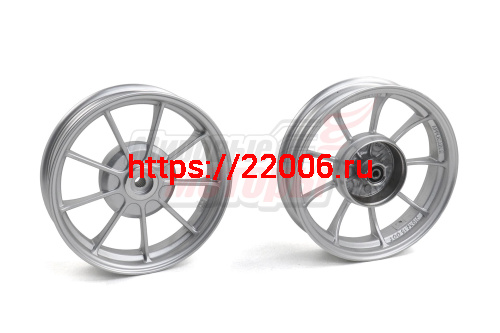 Обода 10" передний/задний литые под барабанный тормоз HONDA DIOZX 18/27/34 (СЕРЕБРО)