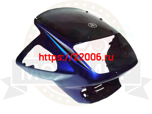 Облицовка фары YBR125 со стеклом (Щиток ветровой) (цвет синий) фото 2
