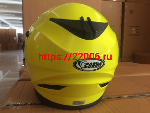 Шлем интеграл COBRA JK312, цвет черный карбон, лайм(3), размеры S фото 2