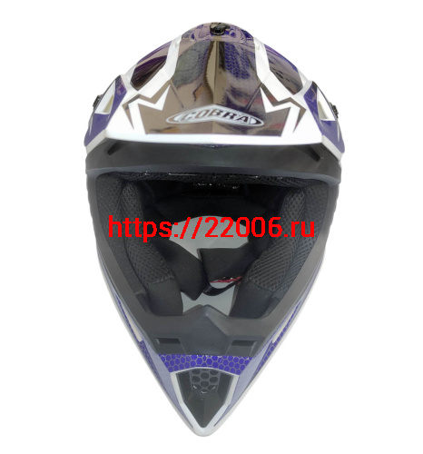 Шлем кроссовый COBRA EC H325, син/бел, крас/черн, бел/оранж, бел/лайм, син/жел., размер М фото 2