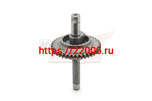 Вал Урал кикстартера в сборе с блок шестерней (ИМЗ-8.103-04041) (для мотоциклов с задним ходом)